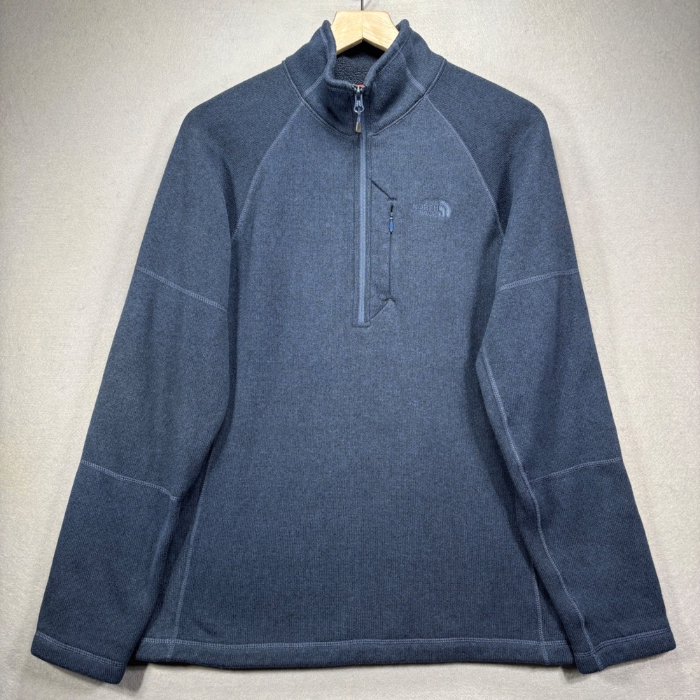 The North Face Fleece Pullover Mens Medium Gordon Lyons Quarter Zip Navy Blue
